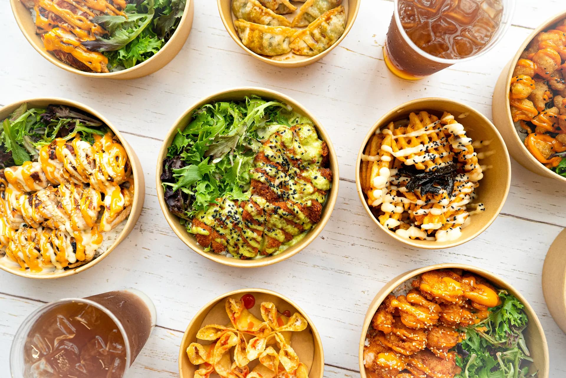 Asian fusion rice bowls at Bowls of Rice Fort Worth — Cullen St