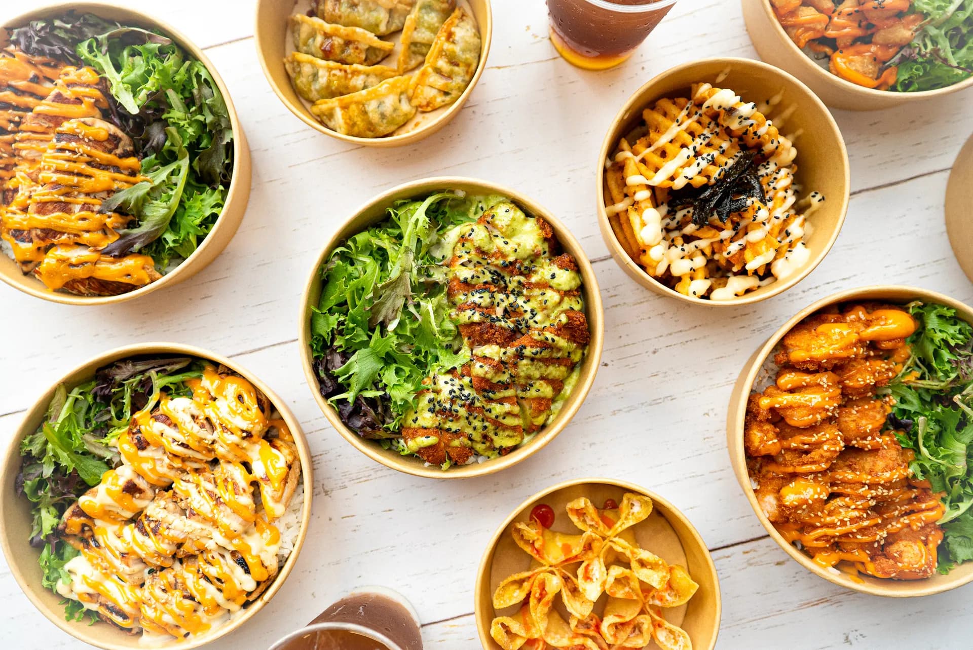 Bowls of Rice spread