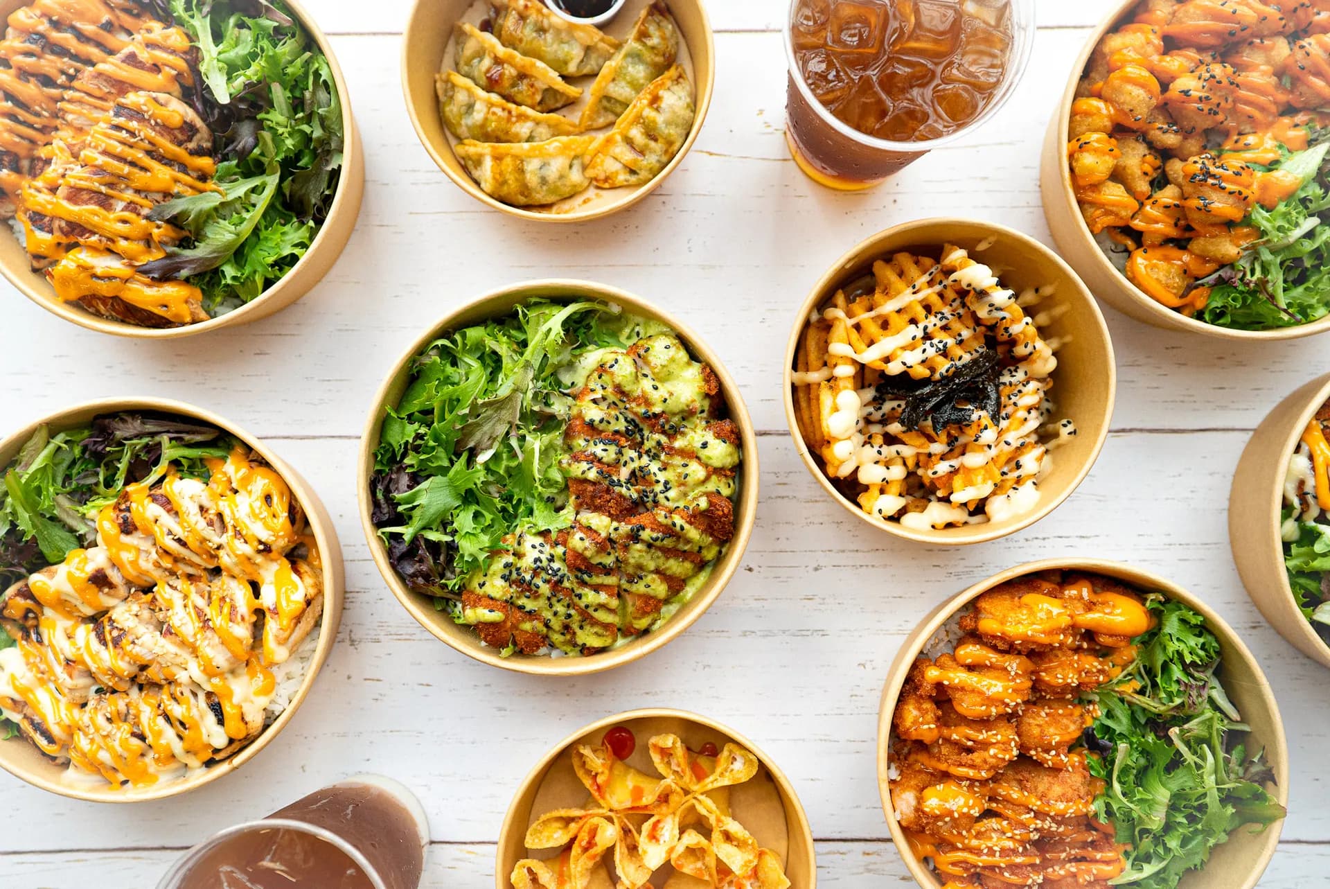 Asian fusion rice bowls at Bowls of Rice Houston — Memorial